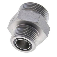 UN 1-7/16''-12 x UN 1-3/16''-12 Zinc plated Steel Double Nipple ORFS 400 Bar - Hydraulic