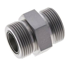 UN 1-7/16''-12 Zinc plated Steel Double Nipple ORFS 400 Bar - Hydraulic