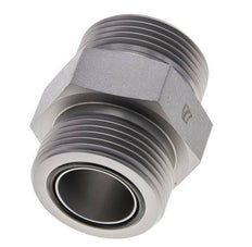 UN 1-7/16''-12 Zinc plated Steel Double Nipple ORFS 400 Bar - Hydraulic