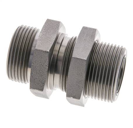 UN 1-7/16''-12 Außengewinde aus verzinktem Stahl Schottverschraubung ORFS 400 Bar - Hydraulisch