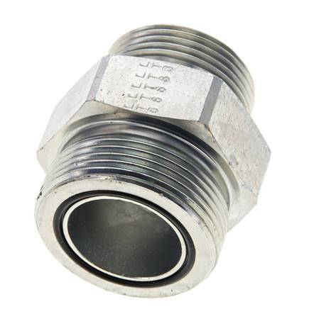 UN 1-11/16''-12 x UN 1-7/16''-12 Verzinkter Stahl Doppelnippel ORFS 250 Bar - Hydraulisch