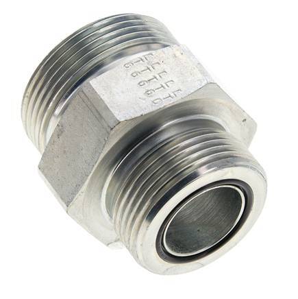 UN 1-11/16''-12 x UN 1-7/16''-12 Verzinkter Stahl Doppelnippel ORFS 250 Bar - Hydraulisch