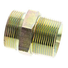 UN 1-11/16''-12 x 1 1/4'' NPT Zinc plated Steel Double Nipple ORFS 250 Bar - Hydraulic