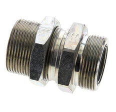 UN 1-11/16''-12 Außengewinde aus verzinktem Stahl Schottverschraubung ORFS 250 Bar - Hydraulisch