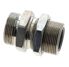 UN 1-11/16''-12 Außengewinde aus verzinktem Stahl Schottverschraubung ORFS 250 Bar - Hydraulisch