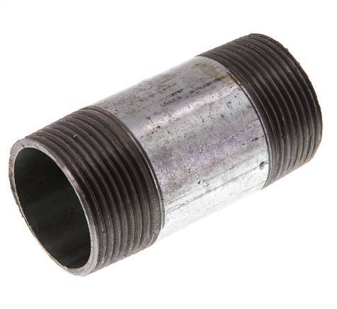 R 1 1/4'' Zinc plated Steel Double Pipe Nipple 50 Bar DIN 2982 - 80mm [2 Pieces]