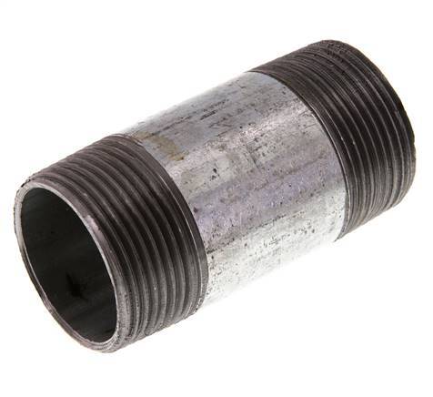 R 1 1/4'' Zinc plated Steel Double Pipe Nipple 50 Bar DIN 2982 - 80mm [2 Pieces]