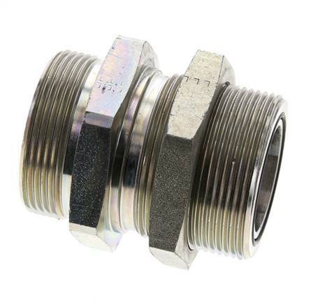 UN 2''-12 Außengewinde aus verzinktem Stahl Schottverschraubung ORFS 250 Bar - Hydraulisch