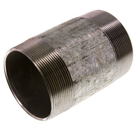 R 3'' Zinc plated Steel Double Pipe Nipple 50 Bar DIN 2982 - 120mm