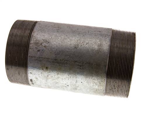 R 4'' Zinc plated Steel Double Pipe Nipple 50 Bar DIN 2982 - 200mm