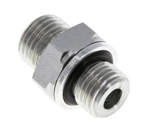 UNF 9/16''-18 x G 1/4'' Verzinkter Stahl Doppelnippel ORFS 630 Bar - Hydraulisch