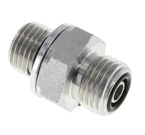 UNF 9/16''-18 x G 1/4'' Verzinkter Stahl Doppelnippel ORFS 630 Bar - Hydraulisch