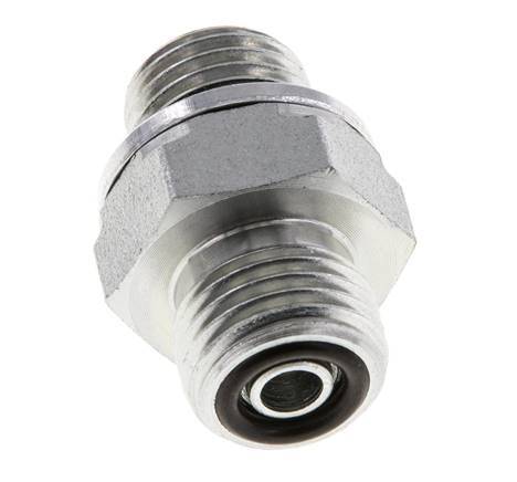 UNF 9/16''-18 x G 1/4'' Verzinkter Stahl Doppelnippel ORFS 630 Bar - Hydraulisch