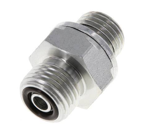 UNF 9/16''-18 x G 1/4'' Verzinkter Stahl Doppelnippel ORFS 630 Bar - Hydraulisch