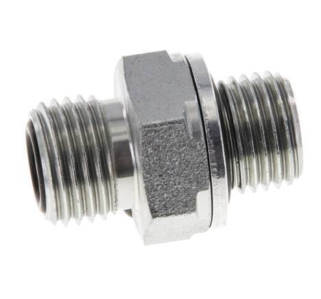 UNF 9/16''-18 x G 1/4'' Verzinkter Stahl Doppelnippel ORFS 630 Bar - Hydraulisch