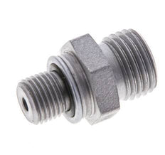 UNF 9/16''-18 x M10x1 Zinc plated Steel Double Nipple ORFS 630 Bar - Hydraulic