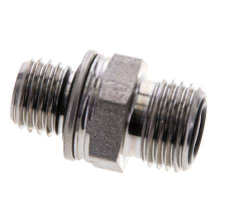 UNF 9/16''-18 x M12x1.5 Verzinkter Stahl Doppelnippel ORFS 630 Bar - Hydraulisch