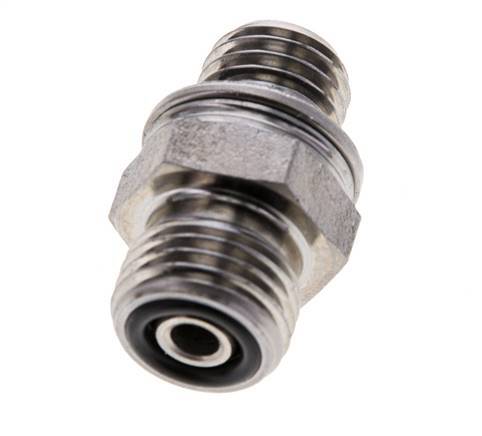 UNF 9/16''-18 x M12x1.5 Verzinkter Stahl Doppelnippel ORFS 630 Bar - Hydraulisch