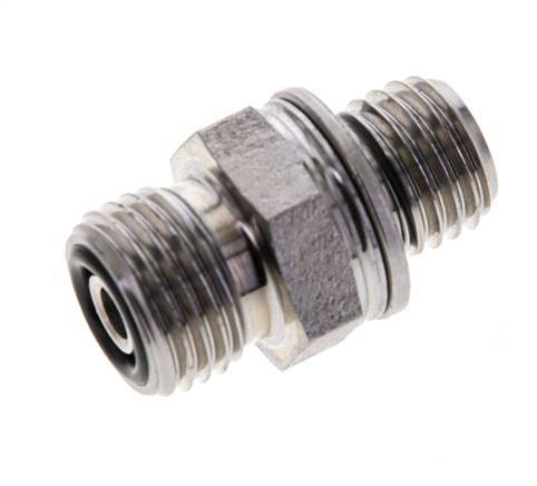 UNF 9/16''-18 x M12x1.5 Verzinkter Stahl Doppelnippel ORFS 630 Bar - Hydraulisch