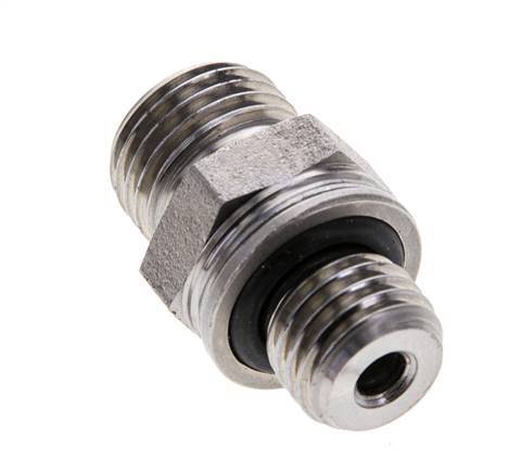 UNF 9/16''-18 x M12x1.5 Verzinkter Stahl Doppelnippel ORFS 630 Bar - Hydraulisch