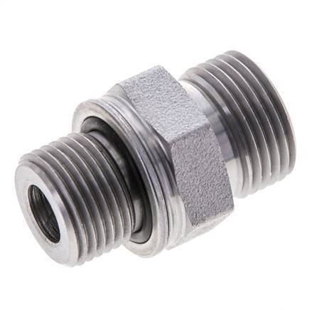 UN 13/16''-16 x M18x1.5 Verzinkter Stahl Doppelnippel ORFS 630 Bar - Hydraulisch