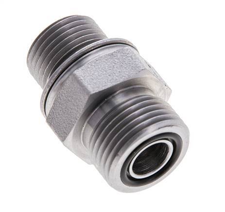 UN 13/16''-16 x M18x1.5 Verzinkter Stahl Doppelnippel ORFS 630 Bar - Hydraulisch