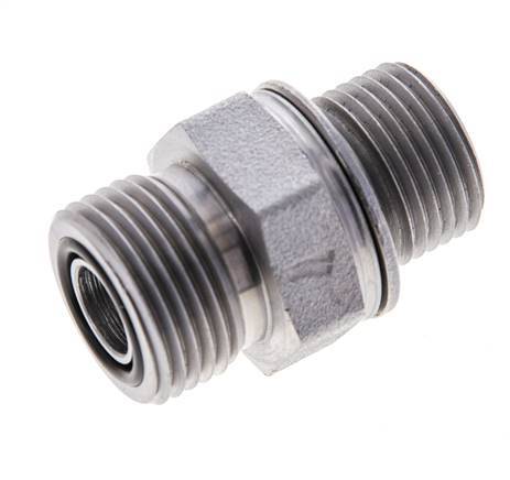 UN 13/16''-16 x M18x1.5 Verzinkter Stahl Doppelnippel ORFS 630 Bar - Hydraulisch