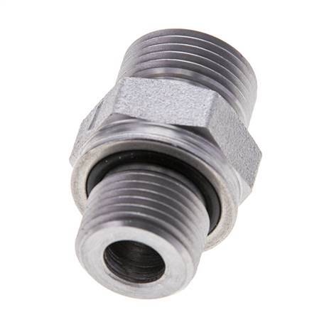 UN 13/16''-16 x M18x1.5 Verzinkter Stahl Doppelnippel ORFS 630 Bar - Hydraulisch