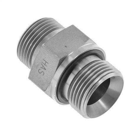 UNS 1''-14 x G 3/4'' Verzinkter Stahl Doppelnippel ORFS 400 Bar - Hydraulisch