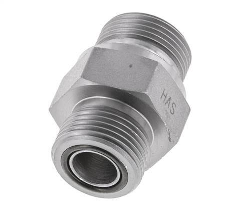 UNS 1''-14 x G 3/4'' Verzinkter Stahl Doppelnippel ORFS 400 Bar - Hydraulisch