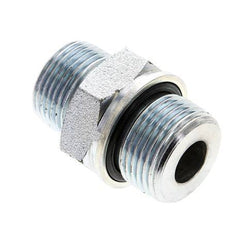 UNS 1''-14 x M27x2 Verzinkter Stahl Doppelnippel ORFS 400 Bar - Hydraulisch