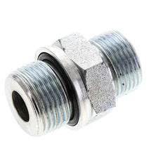 UNS 1''-14 x M27x2 Verzinkter Stahl Doppelnippel ORFS 400 Bar - Hydraulisch