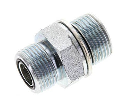 UNS 1''-14 x M27x2 Verzinkter Stahl Doppelnippel ORFS 400 Bar - Hydraulisch