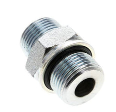 UNS 1''-14 x M27x2 Verzinkter Stahl Doppelnippel ORFS 400 Bar - Hydraulisch