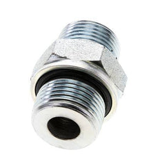 UNS 1''-14 x M27x2 Verzinkter Stahl Doppelnippel ORFS 400 Bar - Hydraulisch