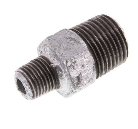 R 1/2'' x R 1/4'' Zinc plated Cast iron Double Nipple 25 Bar [2 Pieces]