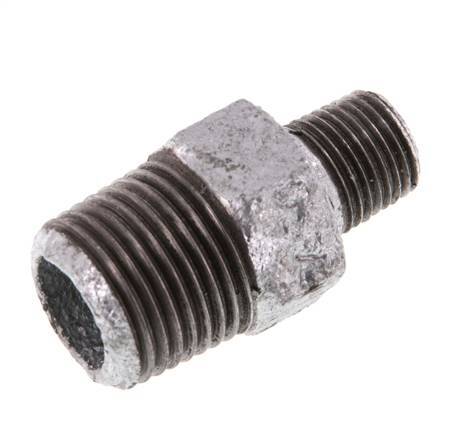 R 1/2'' x R 1/4'' Zinc plated Cast iron Double Nipple 25 Bar [2 Pieces]