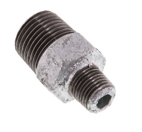 R 1/2'' x R 1/4'' Zinc plated Cast iron Double Nipple 25 Bar [2 Pieces]