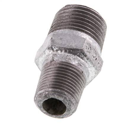 R 1/2'' x R 3/8'' Zinc plated Cast iron Double Nipple 25 Bar [2 Pieces]