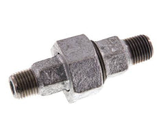 R 1/4'' Zinc plated Cast iron Double Nipple 3-pieces with Conically sealing 25 Bar