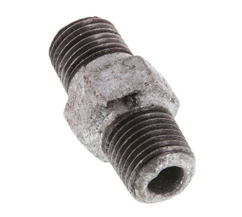 R 1/4'' Zinc plated Cast iron Double Nipple 25 Bar [2 Pieces]