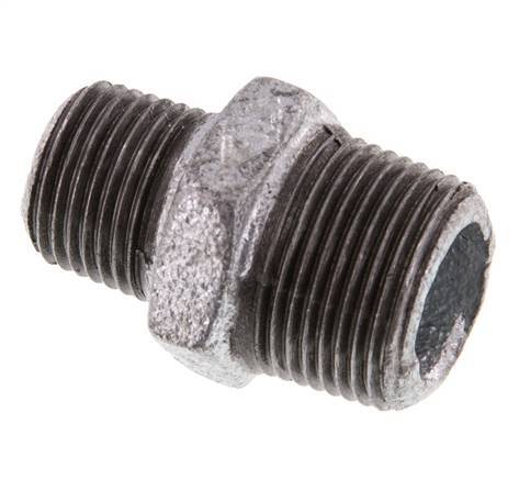 R 3/4'' x R 1/2'' Zinc plated Cast iron Double Nipple 25 Bar [2 Pieces]