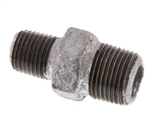 R 3/8'' x R 1/4'' Zinc plated Cast iron Double Nipple 25 Bar [2 Pieces]