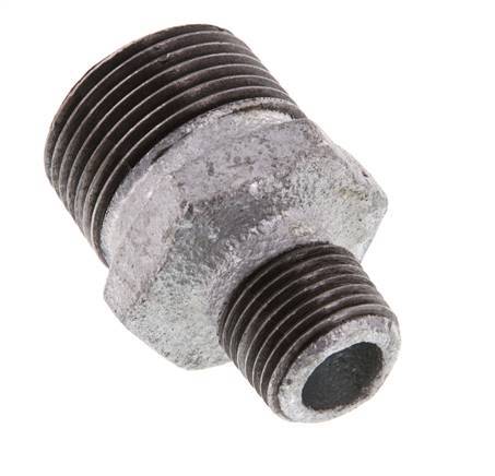 R 1'' x R 1/2'' Zinc plated Cast iron Double Nipple 25 Bar [2 Pieces]