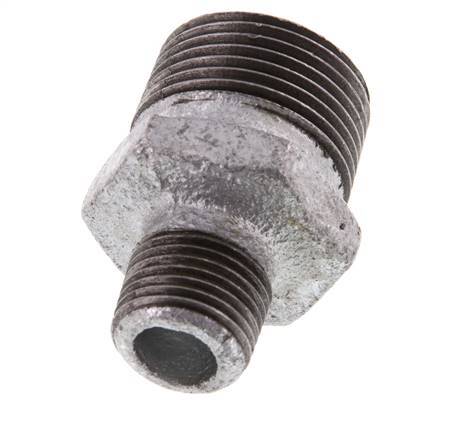 R 1'' x R 1/2'' Zinc plated Cast iron Double Nipple 25 Bar [2 Pieces]