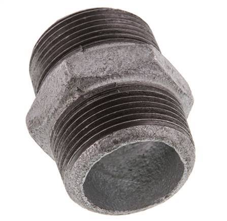 R 1 1/4'' Zinc plated Cast iron Double Nipple 25 Bar [2 Pieces]
