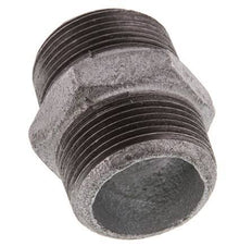R 1 1/4'' Zinc plated Cast iron Double Nipple 25 Bar [2 Pieces]