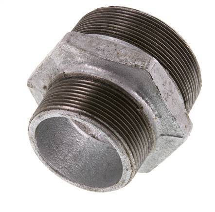 R 2 1/2'' x R 2'' Zinc plated Cast iron Double Nipple 25 Bar