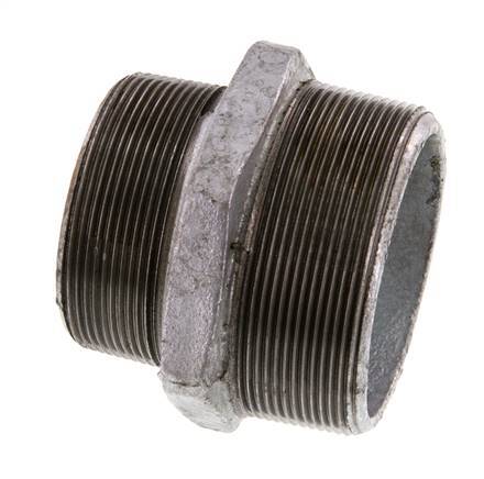 R 3'' x R 2 1/2'' Zinc plated Cast iron Double Nipple 25 Bar