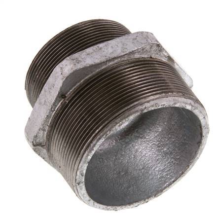 R 3'' x R 2 1/2'' Zinc plated Cast iron Double Nipple 25 Bar